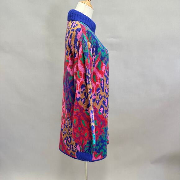 Farm Rio Mixed Leopard Pop Sweater Dress Size Medium - Picture 8 of 16